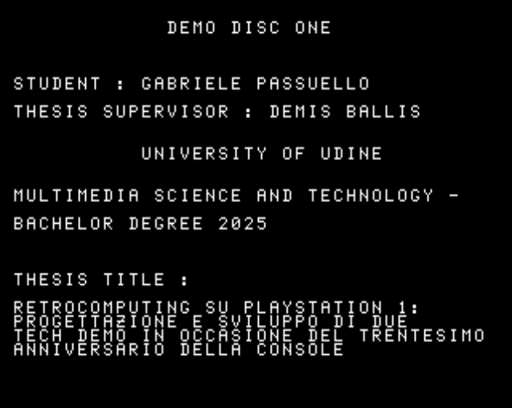 Project Credits of the demo